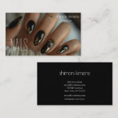 Gesmolten Goud Chroom op Zwarte Nail Art Visitekaartje (Voorkant / Achterkant)