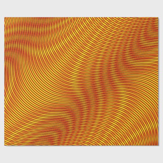 Gesmolten Goud effect Moire Strepen - Trippy Abstr Cadeaupapier (Vlak)