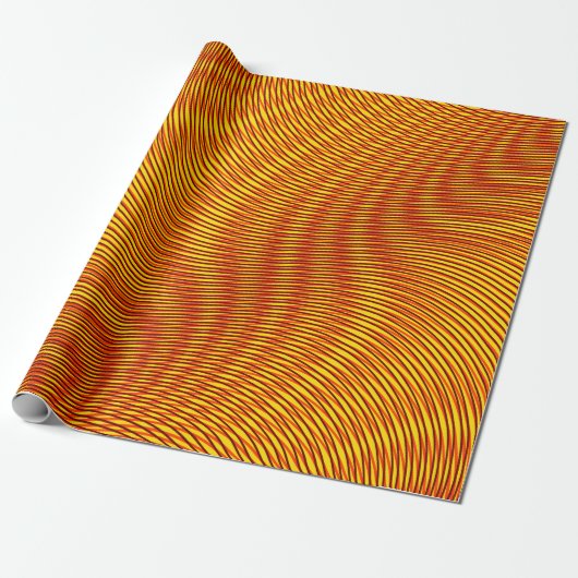 Gesmolten Goud effect Moire Strepen - Trippy Abstr Cadeaupapier (Uitgerold)