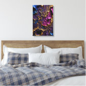 Gesmolten Goud Verval - Verticale 3D Abstracte Afs Canvas Afdruk (Insitu (Slaapkamer))