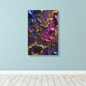 Gesmolten Goud Verval - Verticale 3D Abstracte Afs Canvas Afdruk (Insitu (Houten vloer))