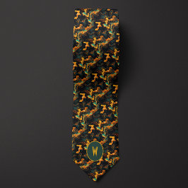 Gesmolten groen goud Abstract Stropdas