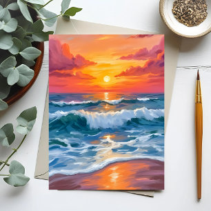 Gesmolten Horizon   Oceaan Golf Zonsondergang Aqua