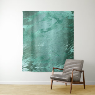 Gesmolten Jade   Smaragdgroene Luxe Marmeren Achte Wandkleed
