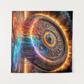 Gesmolten Klok van Vuur Wandkleed (Voorkant (horizontaal))