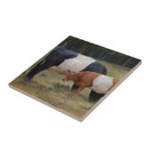 Gesmolten koe en kalf met textuur tegeltje (Zijkant)