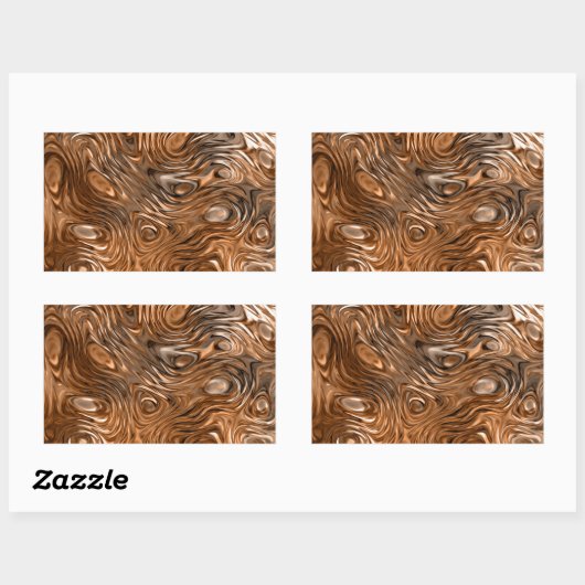 Gesmolten "Koper" print sticker rechthoek (Vel)