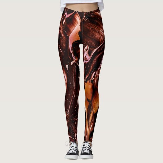Gesmolten koperen splash, donker Sinaasappel & per Leggings (Voorkant)
