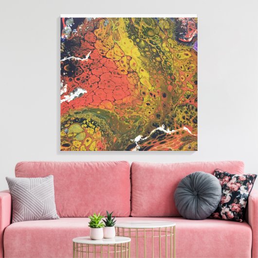 Gesmolten krijt serie - Droge grond als Canvas Afdruk (Insitu (Woonkamer))