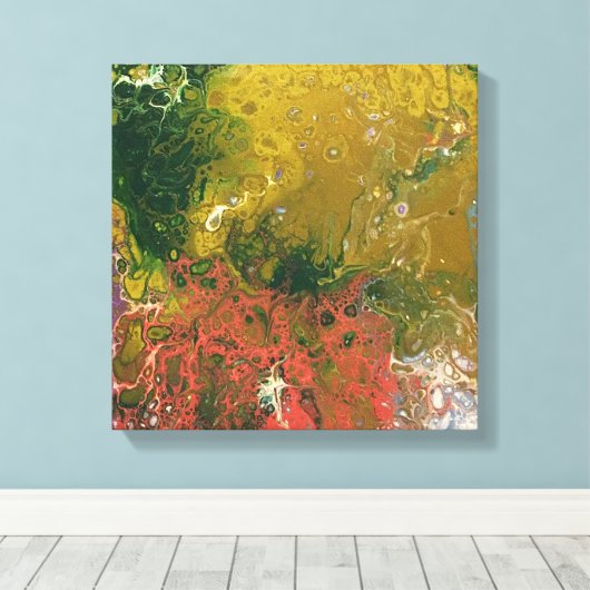 Gesmolten krijt serie - Ondergedoken als Canvas Afdruk (Insitu (Houten vloer))