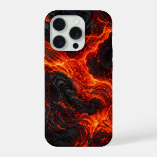 Gesmolten lavastroom Vulkanische brandtextuur iPhone 15 Pro Case