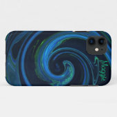 Gesmolten malachiet azuriet Abstracte golf Case-Mate iPhone Case (Achterkant (horizontaal))