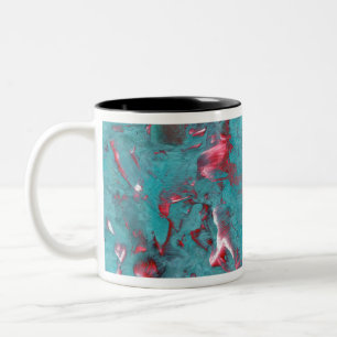 Gesmolten marmer in Aqua Tweekleurige Koffiemok