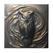 Gesmolten metallic goud en zilver gebeeldhouwde ui tegeltje (Voorkant)