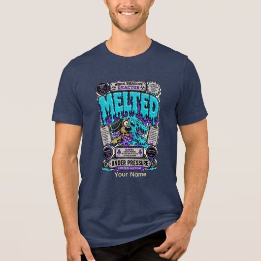 Gesmolten onder druk Funny Spreadsheet Humor Tri-Blend Shirt (Voorkant)