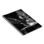 Gesmolten Precision Zwart Wit Glas Art Notitieboek (Rechterzijde)