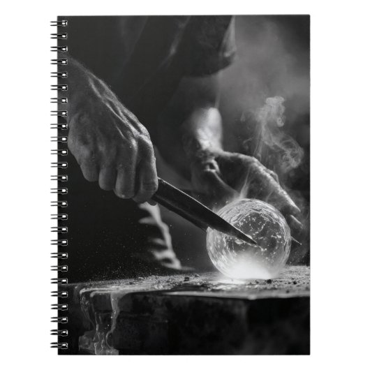 Gesmolten Precision Zwart Wit Glas Art Notitieboek (Voorkant)