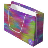 Gesmolten Rainbow Glass Monogram Gift Bag Groot Cadeauzakje (Voorkant Gekanteld)