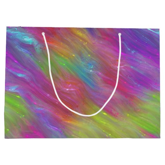 Gesmolten Rainbow Glass Monogram Gift Bag Groot Cadeauzakje (Achterkant)