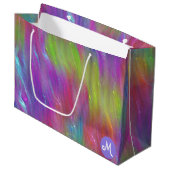 Gesmolten Rainbow Glass Monogram Gift Bag Groot Cadeauzakje (Voorkant Gekanteld)