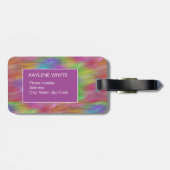 Gesmolten Regenboog Glas Gepersonaliseerde Bagage  Bagagelabel (Achterkant horizontaal)