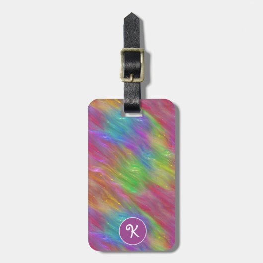 Gesmolten Regenboog Glas Gepersonaliseerde Bagage  Bagagelabel (Voorkant verticaal)