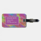 Gesmolten Regenboog Glas Gepersonaliseerde Bagage  Bagagelabel (Achterkant horizontaal)
