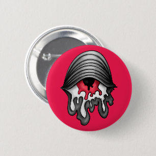 Gesmolten rode ogen: Surrealistische horror Ronde Button 5,7 Cm