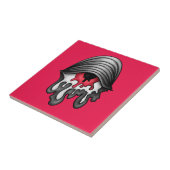 Gesmolten rode ogen: Surrealistische horror Tegeltje (Zijkant)