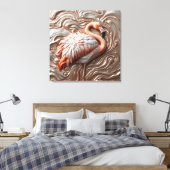 Gesmolten Roos Goud Koper Zilver Elegante Flamingo Canvas Afdruk (Insitu (Slaapkamer))
