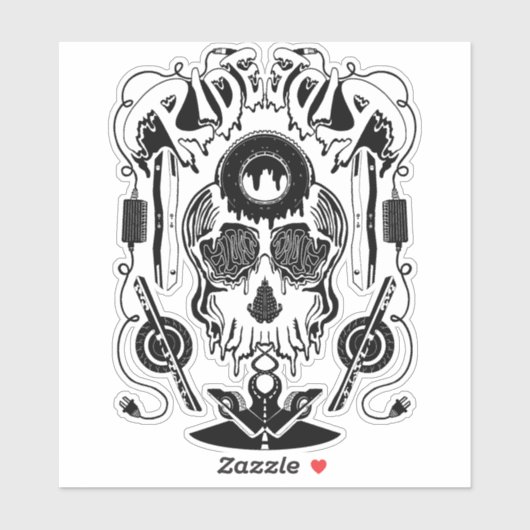 Gesmolten schedel Sticker (Vel)