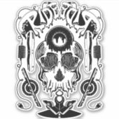 Gesmolten schedel Sticker (Voorkant)