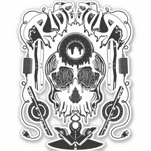 Gesmolten schedel Sticker (Voorkant)