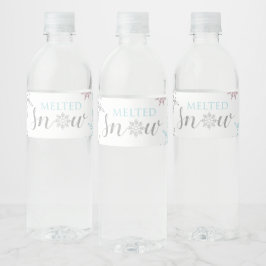 Gesmolten Sneeuw Waterfles Labels blauwe sneeuwvlo Etiket