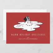 Gesmolten Sneeuwman - Grappige Kerstkaarten Feestdagenkaart (Voorkant / Achterkant)