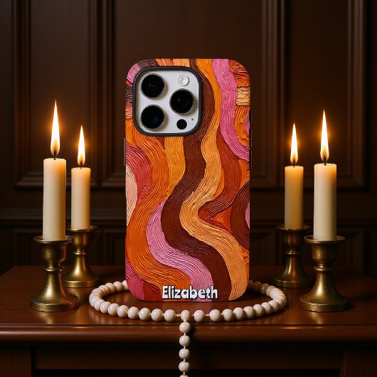 Gesmolten stroom: Abstracte textuur in warme tinte Case-Mate iPhone Case