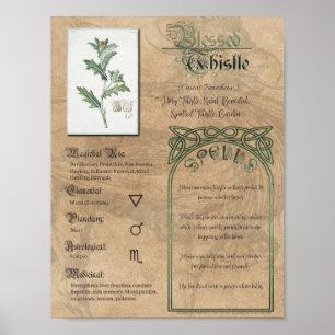 Gesmolten Thistle Herbal Book of Shadows Pagan Wic Poster