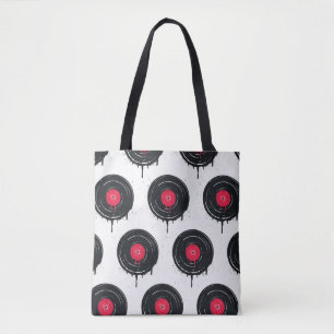 Gesmolten vinyl platen, artistiek patroon. tote bag