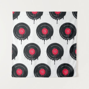 Gesmolten vinyl platen, artistiek patroon. wandkleed