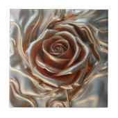 Gesmolten Vloeibaar Metaalkoper Zilver Goud Roos Tegeltje (Voorkant)