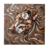 Gesmolten Vloeibare Metallic Brons en Zilveren Hon Tegeltje (Voorkant)