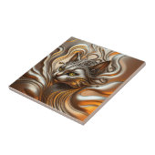 Gesmolten Vloeibare Metallic Goud en Zilveren Katt Tegeltje (Zijkant)