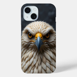 Gesmolten vogelportret iPhone 15 case