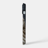 Gesmolten vogelportret iPhone 15 case (Linkerkant)