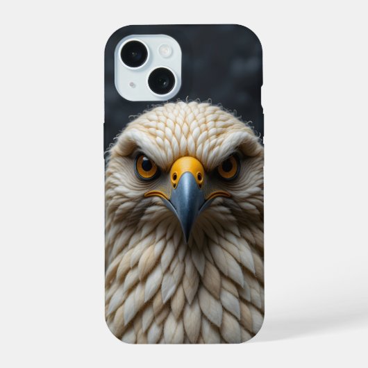 Gesmolten vogelportret iPhone 15 case (Achterkant)