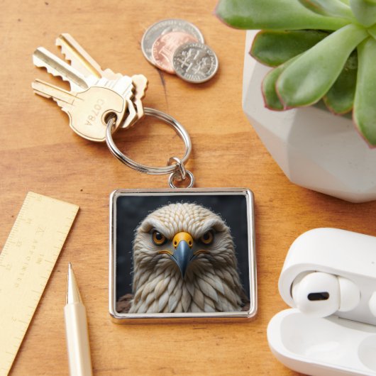 Gesmolten vogelportret sleutelhanger (Bureau)