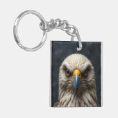 Gesmolten vogelportret sleutelhanger (Voorkant Links)