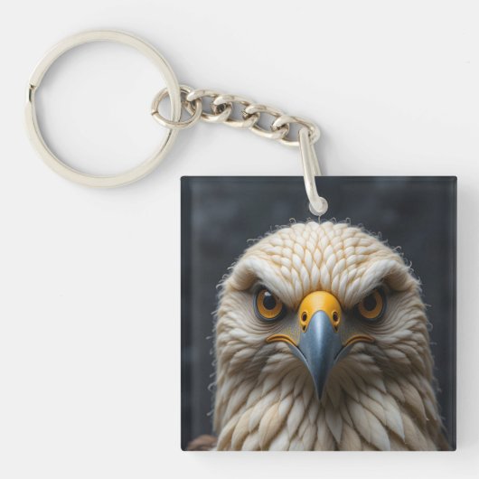 Gesmolten vogelportret sleutelhanger (Voorkant)