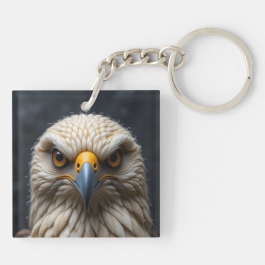 Gesmolten vogelportret sleutelhanger (Achterkant)