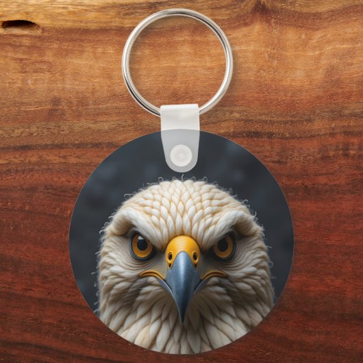 Gesmolten vogelportret sleutelhanger (Achterkant)